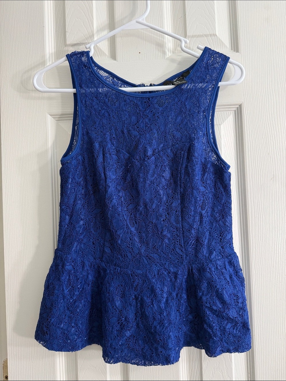 Forever 21 Blue Lace Peplum Top